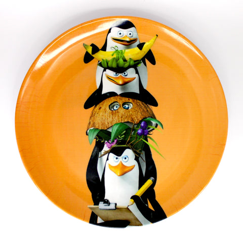 Kids Cartoon Plate (Penguins of Madagascar - Penguin Pile)