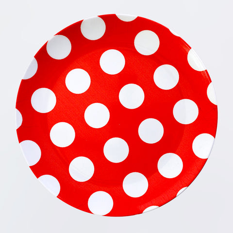 Dinner Plate (Polka Dots - Red)