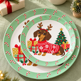 Christmas Plate - Dachshund Jumper
