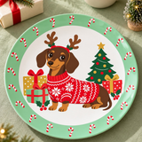Christmas Plate - Dachshund Jumper