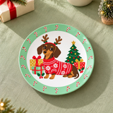 Christmas Plate - Dachshund Jumper