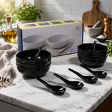 12 Pcs. Classic Soup/ Cereal Bowl Set (Black)