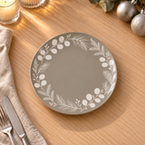 Christmas Plate - Greige Botanical