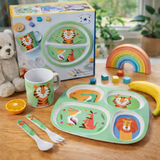 4 Pcs. Kids Divided Tray Set (Animal Kingdom)