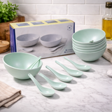 12 Pcs. Angle Soup/ Cereal Bowl Set (Green)