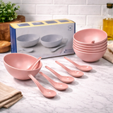 12 Pcs. Angle Soup/ Cereal Bowl Set (Pink)