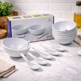 12 Pcs. Angle Soup/ Cereal Bowl Set (White)