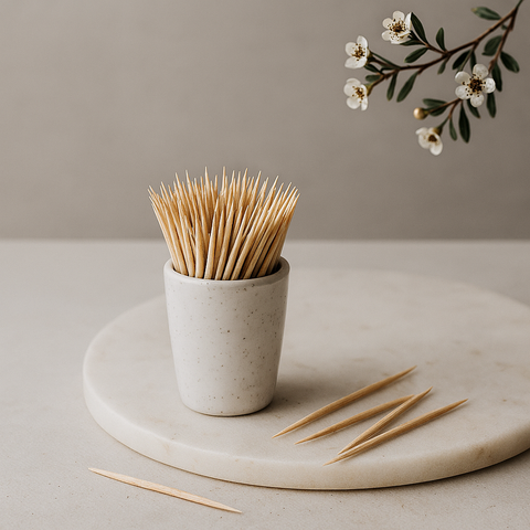 Toothpick Holder (White Granite)