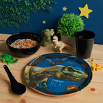 4 Pcs. Kids Tableware Set (Dinosaur Rex)