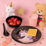4 Pcs. Kids Tableware Set (Unicorn Black)
