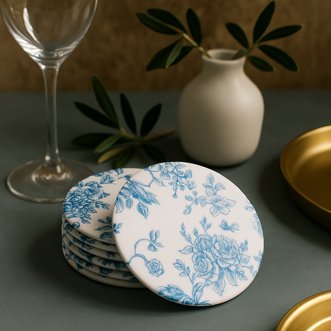 6 Coaster Pack (Blue Oriental)