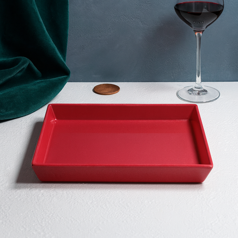 Square Platter 10" x 10" (Red)