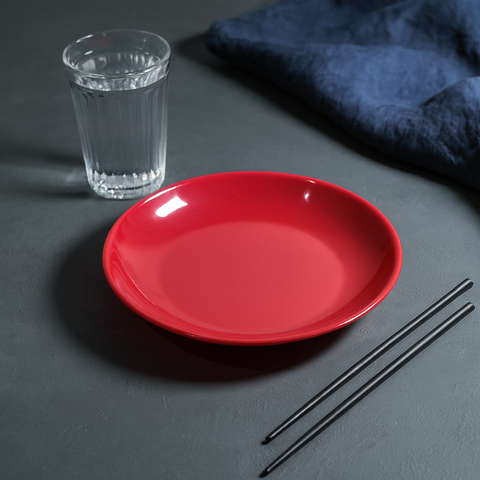 Small Round Plate (Red)