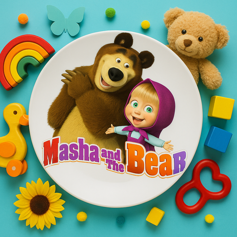 Kids Cartoon Plate (Masha and the Bear)