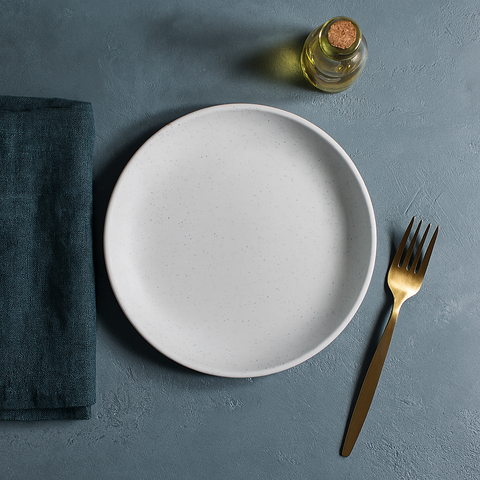 Matte Small Plate (White Granite)