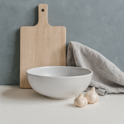 1000ml Round Serving Bowl (White Granite)