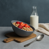 12 Pcs. Angle Soup/ Cereal Bowl Set (Grey)