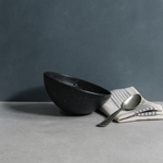 Angle Soup/ Cereal Bowl (Black Granite)