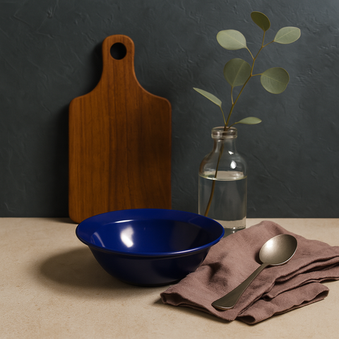 Wide Dessert Bowl (Blue)