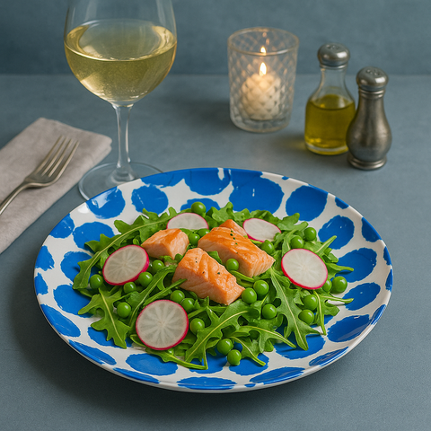 Dinner Plate (Sapphire Spots)