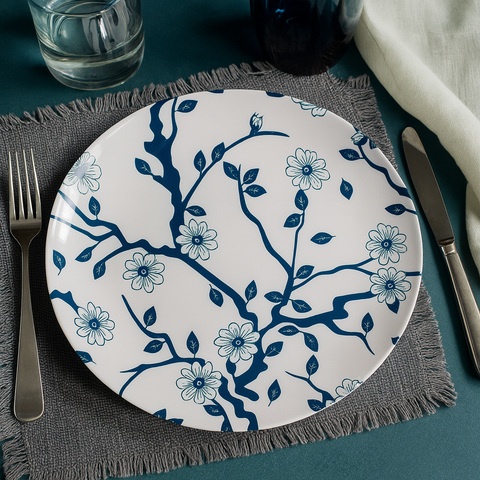 Dinner Plate (Blue Twigs)