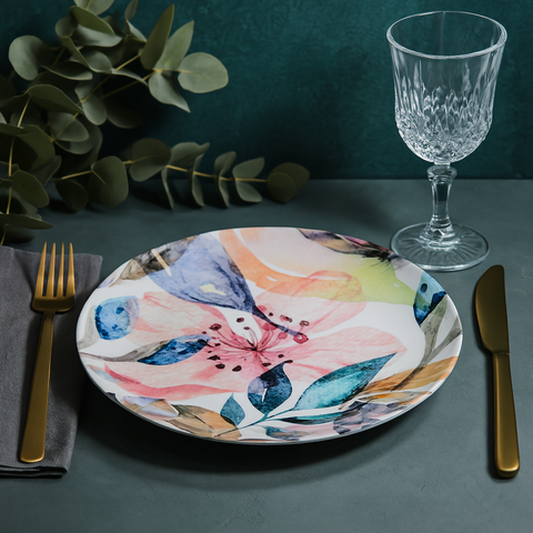 Dinner Plate (Watercolor Bloom)