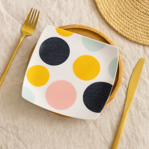 Small Square Plate (Polka Pop)