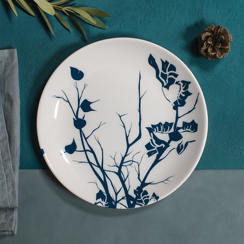Small Round Plate (Blue Leaf)