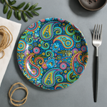 Small Round Plate (Blue Mehendi)