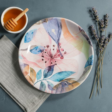 Small Round Plate (Watercolor Bloom)