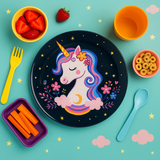 4 Pcs. Kids Tableware Set (Unicorn Black)
