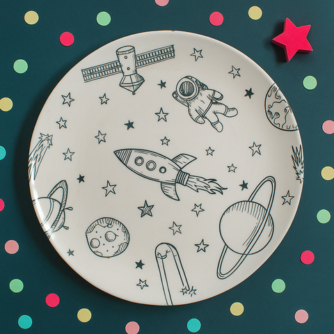 Kids Big Plate (Space Doodles)