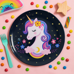 Kids Big Plate (Unicorn Black)