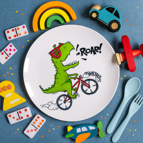 Kids Big Plate (Roar on Wheels)