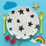 Kids Big Plate (Black Starburst)