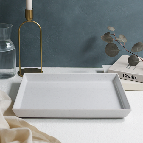 Square Platter 10" x 10" (White Granite)