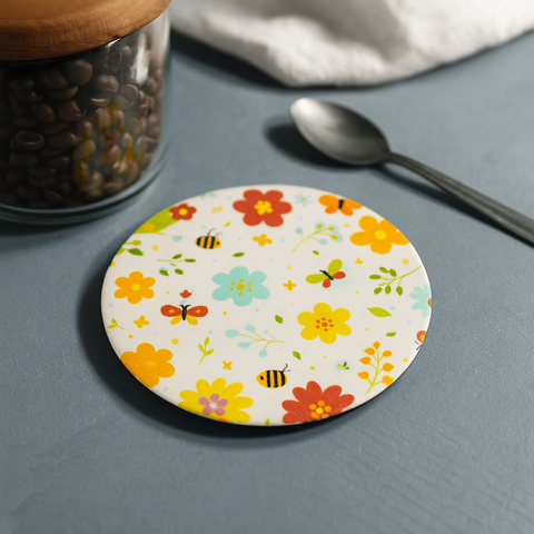 Round Coaster (Bees N' Butterflies)