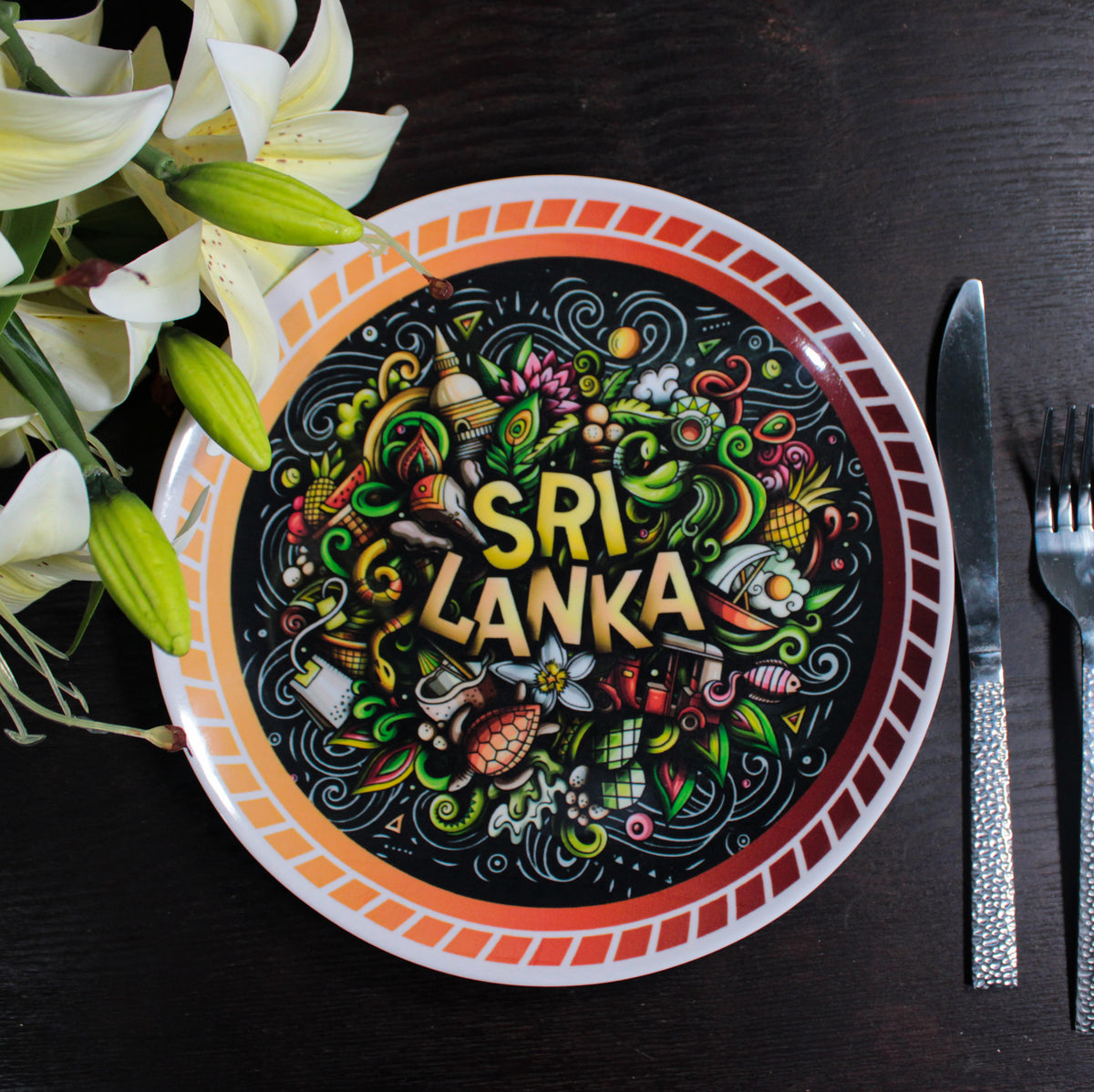 Sri Lanka Plate (Vibrant Fusion) – Five Star Melamine