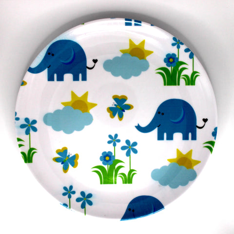 Kids Big Plate (Blue Elephants)