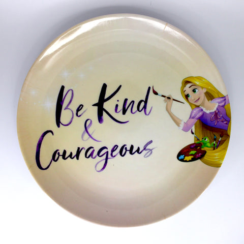 Kids Cartoon Plate (Tangled - Be Kind & Courageous)