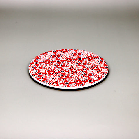 Round Coaster (Crimson Floralscape)