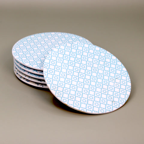 Pack of 6 Round Coasters (Snow Flower)