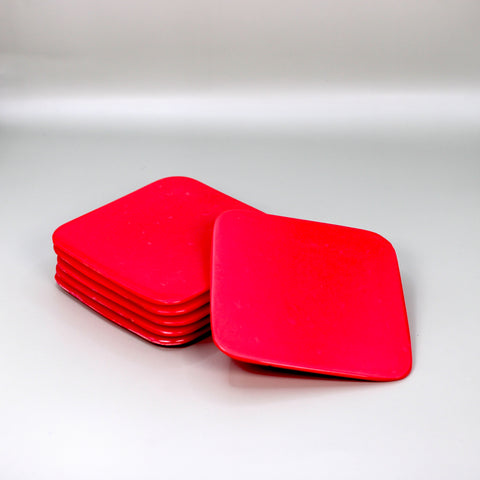 Pack of 6 Square Coasters (Red)