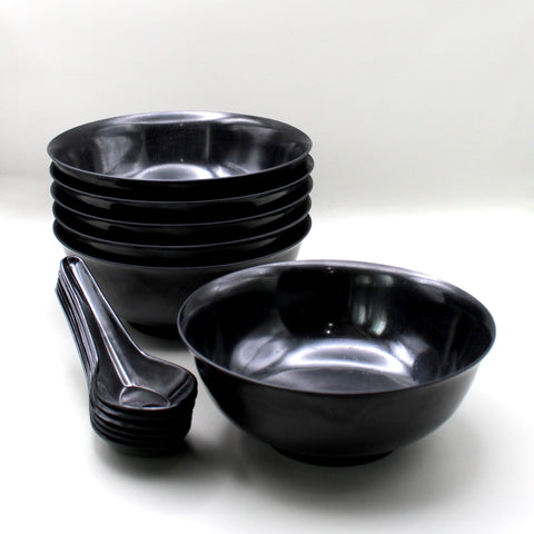 Kanji Bowl Set (6 Pax) - Black