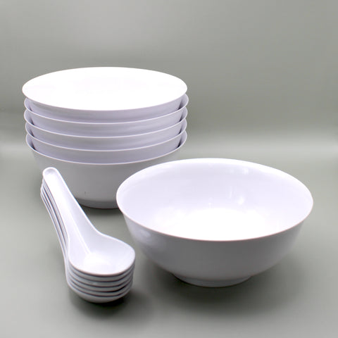 Kanji Bowl Set (6 Pax) - White