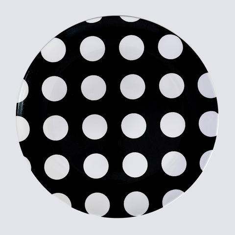 Dinner Plate (Polka Dots - Black)