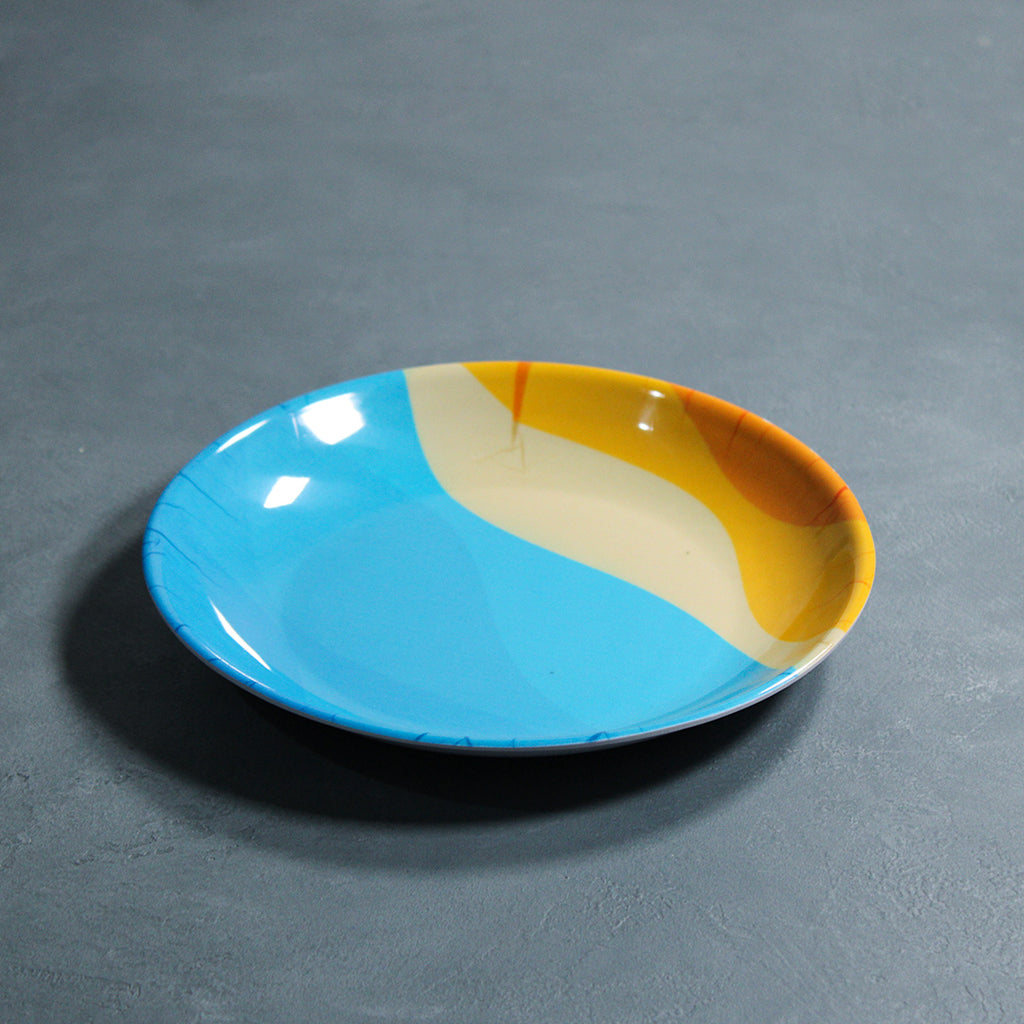 Small Rounded Plate Small Round Plate (Coastal Wave) – Five Star Melamine