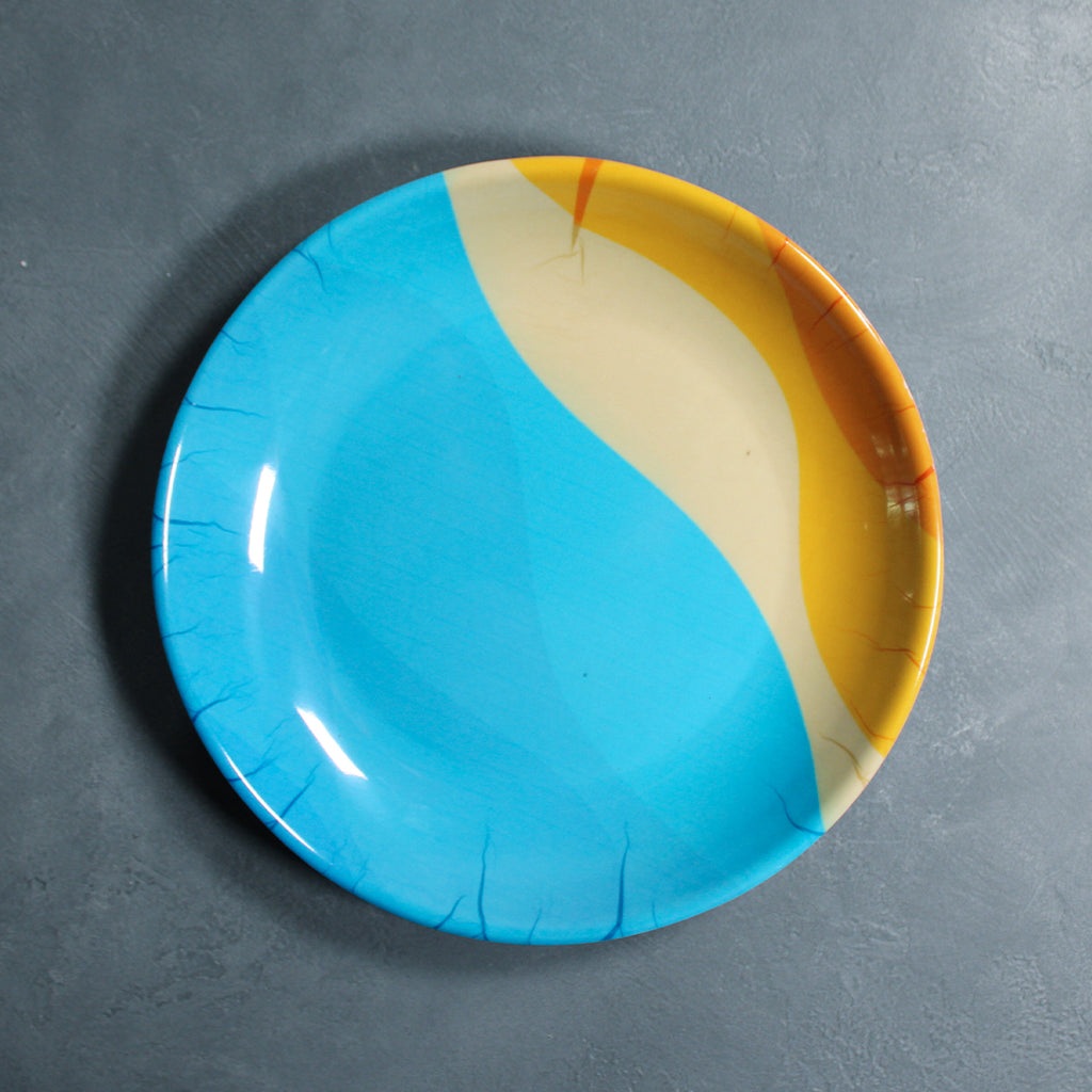 Small Rounded Plate Small Round Plate (Coastal Wave) – Five Star Melamine