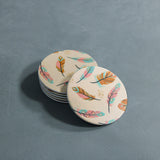 Pack of 6 Round Coasters (Whispering Feathers)