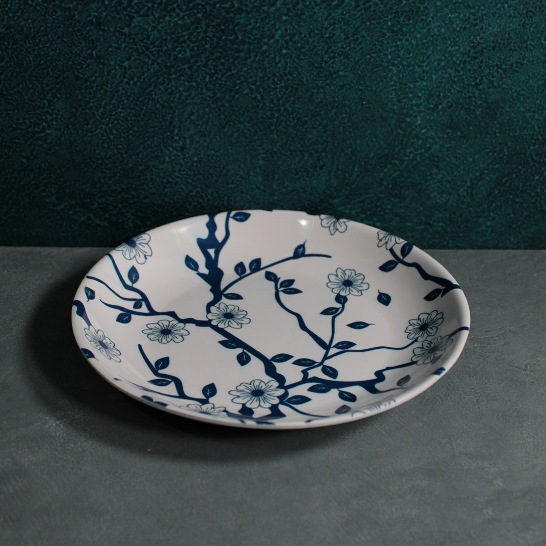 Small Round Plate (Blue Twigs) – Five Star Melamine